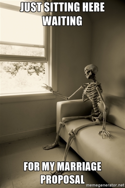 waiting for marriage skeleton
